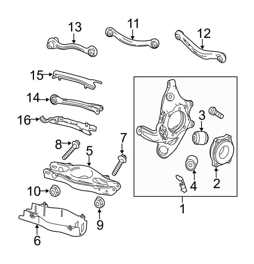 Mercedes Steering Knuckle - Rear Driver Left 2123500141